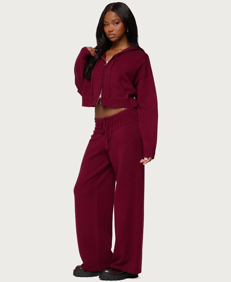 Edikted Womens Russell Straight Leg Knit Pants