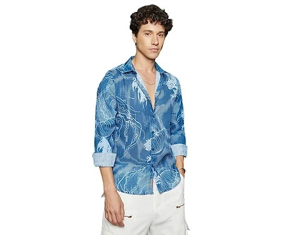 Campus Sutra Men's Jellyfish Contrast Shirt