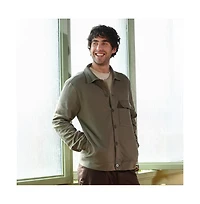 Campus Sutra Men's Dark Olive Utility-Knit Jacket