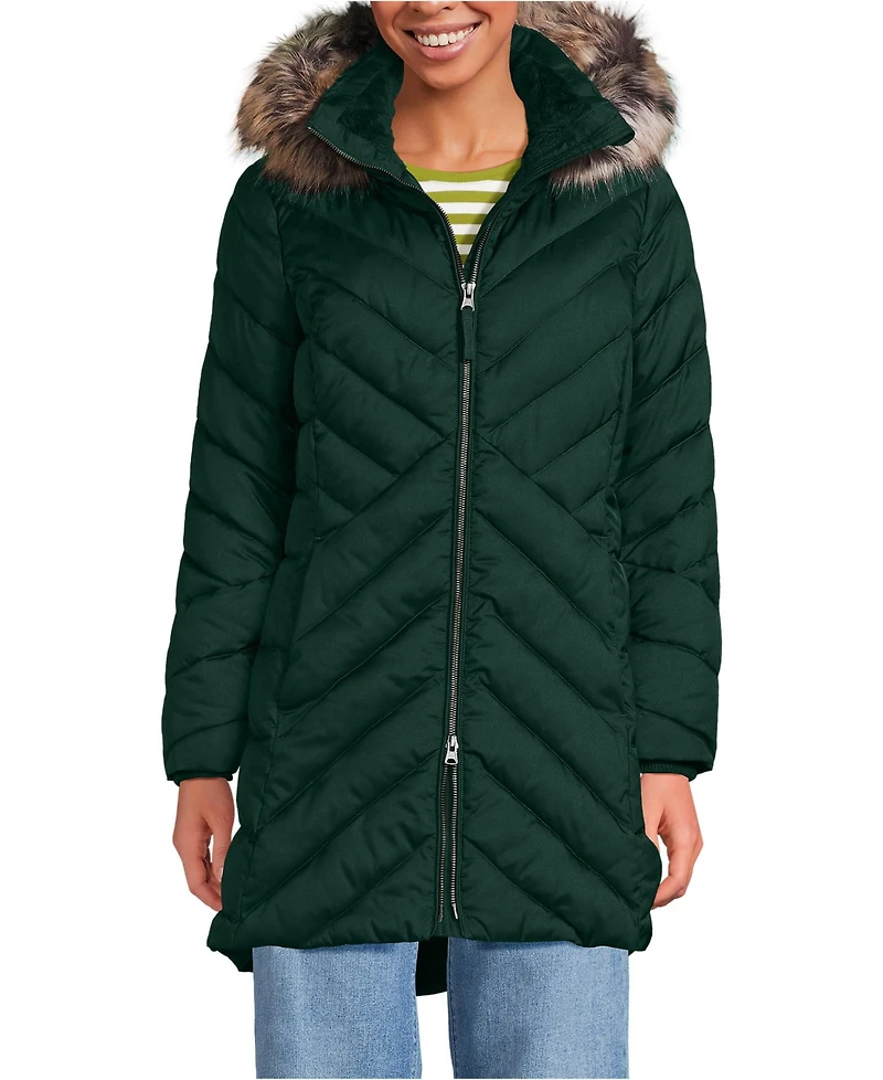 Lands' End Women's Insulated Cozy Fleece Lined Winter Coat