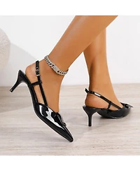 Berness Women's Vava Patent Buckle Slingbacks