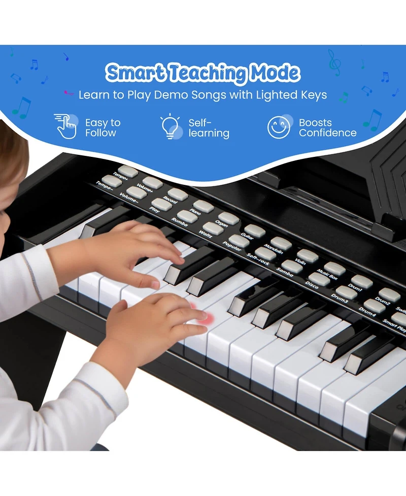 Costway 25 Keys Digital Piano with Music Stand,Teaching Mode,Lighted Keys, Adjustable Speed