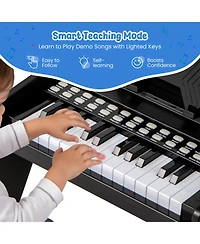 Costway 25 Keys Digital Piano with Music Stand,Teaching Mode,Lighted Keys, Adjustable Speed