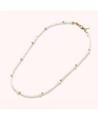 Joey Baby 18K Gold Plated Freshwater Pearls with Glass Gold Beads - Emili Necklace 17" For Women