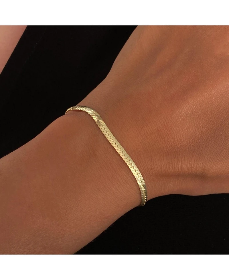 Spero London Italian Sterling Silver Herringbone Bracelet