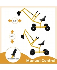 Hongge Sandbox Sand Digger Toy with Dual Handles and Flexible Shovel for Kids