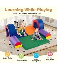 Hongge 8 Piece Soft Foam Climbing Play Set For Toddlers With Pu Leather Cover