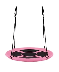 Skonyon 2-in-1 40 Inch Kids Hanging Chair Detachable Swing Tent Set-Pink