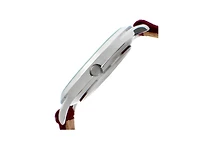 Peugeot Men's Round 40mm Steel Case with Burgundy Wool/Leather Strap