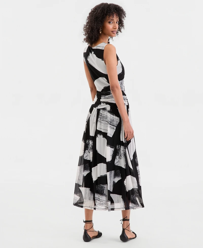 I.n.c. International Concepts Women's Sleeveless Printed Mesh Dress, Macy's Exclusive
