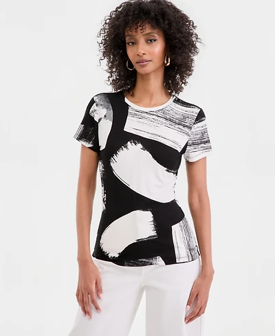 I.n.c. International Concepts Women's Short-Sleeve Printed Crewneck T-Shirt, Macy's Exclusive