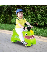 Ride on Toy Baby Dinosaur Sliding Car with 4 Universal Casters Under-Seat Storage
