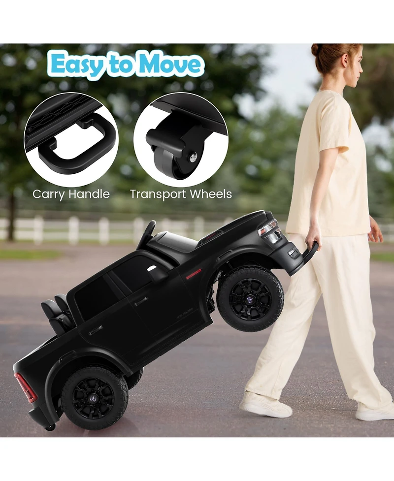 Gymax 24V 2 Seater Ride on Truck w/Remote Control 3 Speeds Bluetooth Led Headlight