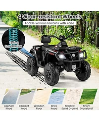 Gymax 24V 2-Seater 4-Wheeler Quad Electric Vehicle w/ 4 Motors Soft Start Led Lights