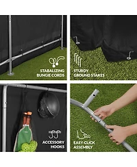 Best Choice Products 10x8ft Outdoor Fabric Storage Shed, Steel Frame, Dual Zipper Doors, Window