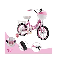 Artudatech 18-Inch Kids Bike for Ages 6-10 with Sparkling Training Wheels & Adjustable Design | Perfect Gift