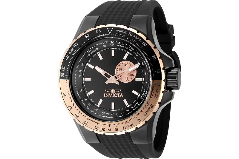 Invicta Men's 49725 Aviator Quartz VD72 Black Dial Watch