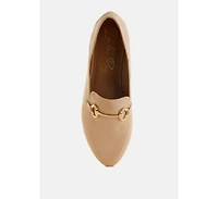 London Rag Womens Noltas Horsebit Embellished Flat Loafers