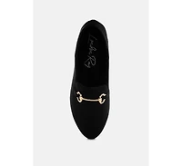 London Rag Womens Noltas Horsebit Embellished Flat Loafers