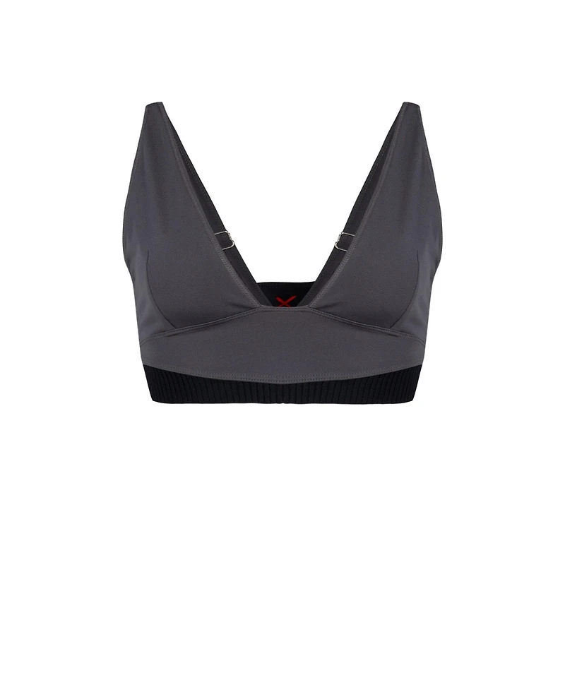 Pcfg Women's Polyamide-Blend Cropped V-Neck Active Top