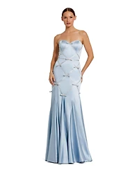 Mac Duggal Women's Strapless Satin Mermaid Gown With Bow Details