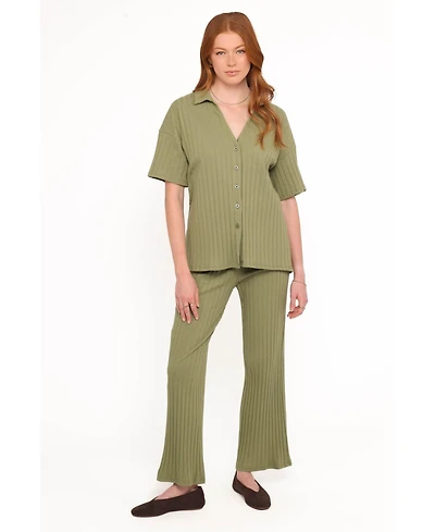 Petal and Pup Women's Phillipa Wide Ribbed Shirt Set