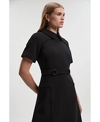 Karen Millen Women's Stretch Tab Detail Full Midi Dress