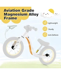 Sugift 12-Inch Balance Bike with Adjustable Seat and Rotatable Handlebar for Over 36 Months Old