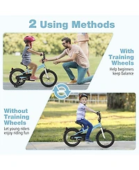 Sugift 16 Inch Kids Bike for 4-7 Years Old Children Bicycle with Training Wheels