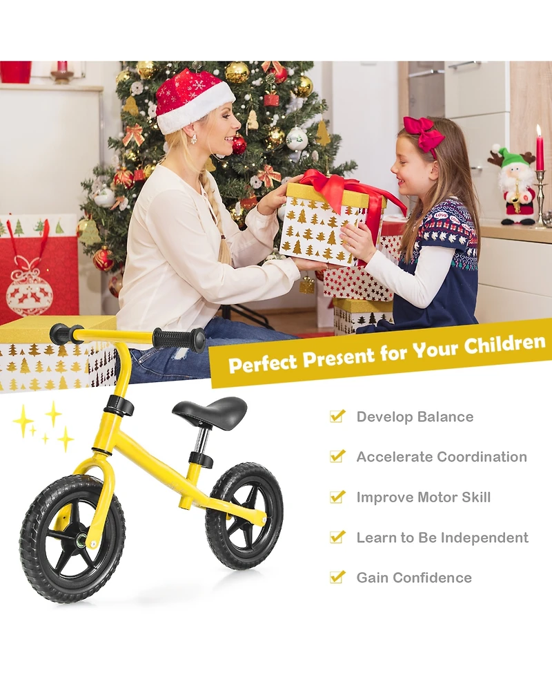 Sugift Kids No Pedal Balance Bike with Adjustable Handlebar and Seat