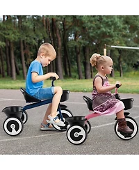 Sugift Toddler Tricycle with Adjustable Seat and Storage Baskets for 1.5-5 Years Old