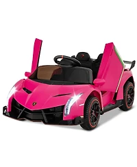 Sugift 12V Licensed Lamborghini 4WD Kids Ride-on Sports Car with 2.4G Remote