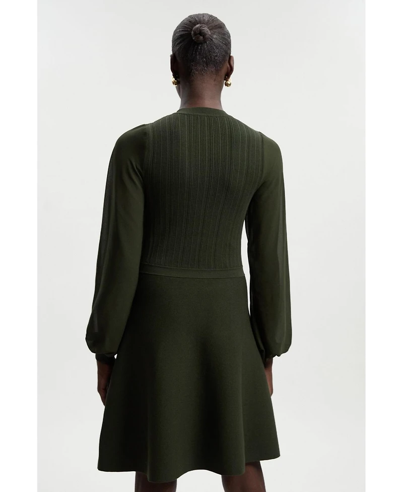 Karen Millen Women's Chiffon Sleeve Mini Dress