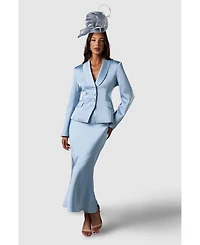 Coast Women's Satin Lapel Waisted Blazer