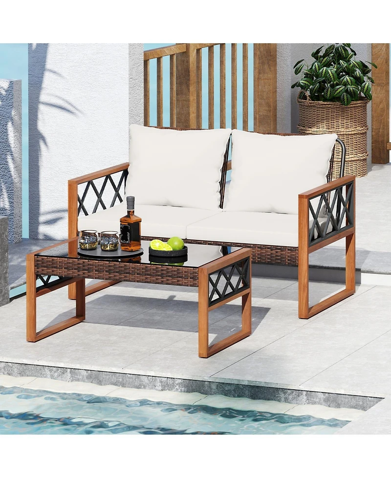 Slickblue 2 Pieces Patio Furniture Set Outside Conversation Set