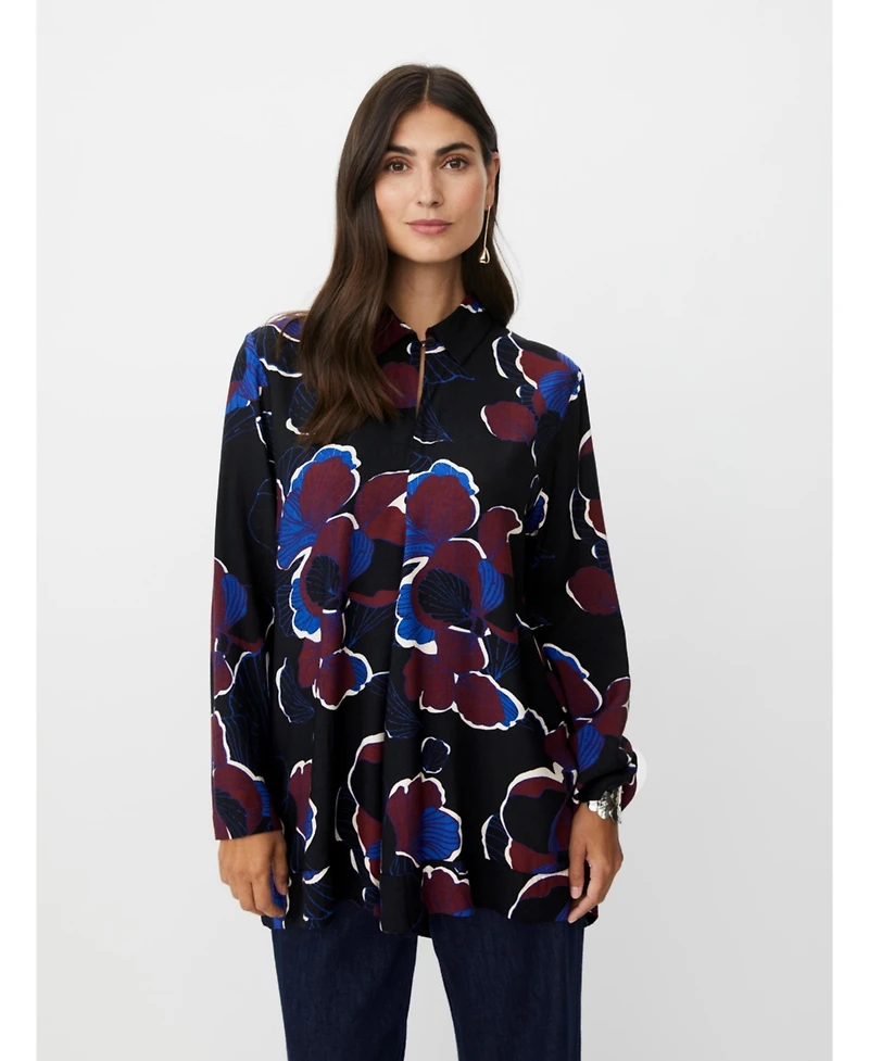 Masai Copenhagen Women's Grivon Collared Long Sleeve Floral Tunic