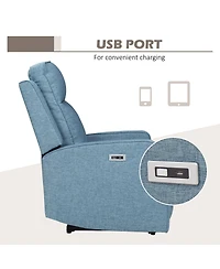 Homcom Electric Power Recliner Armchair with Usb Port, Sofa Recliner,