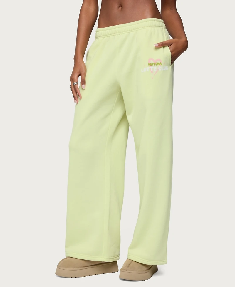 Edikted Women's Matcha Lover Straight Leg Sweatpants