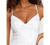 City Studios Juniors' Sequin Long Mermaid Gown