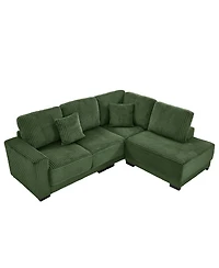 Streamdale Furniture Streamdale 93" L-Shaped Corduroy Sectional Sofa with Reversible Chaise (Green