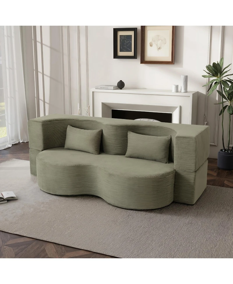 Streamdale Furniture 2-in-1 Foldable Sofa Bed, 75 Inch Convertible Sleeper Couch with Memory Foam Mattress