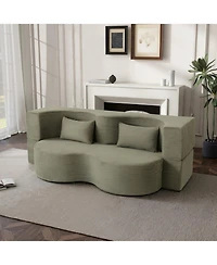 Streamdale Furniture 2-in-1 Foldable Sofa Bed, 75 Inch Convertible Sleeper Couch with Memory Foam Mattress