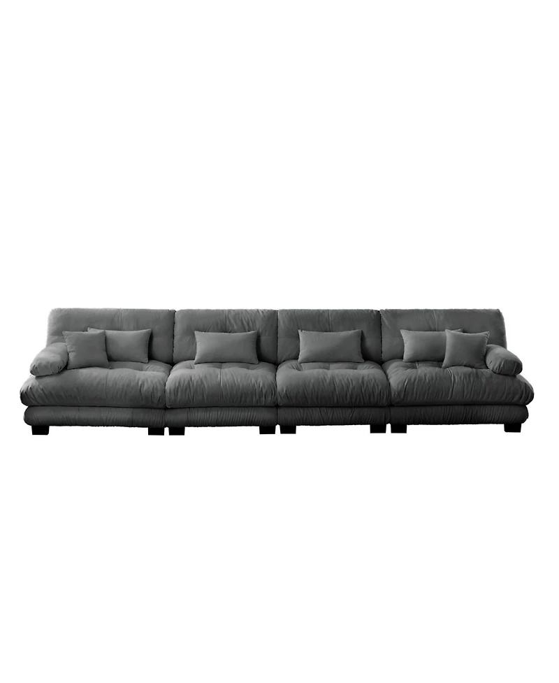 Streamdale Furniture Streamdale 4-Seater Modular Chenille Sofa Couch for Living Room, Apartment, Office - Gray