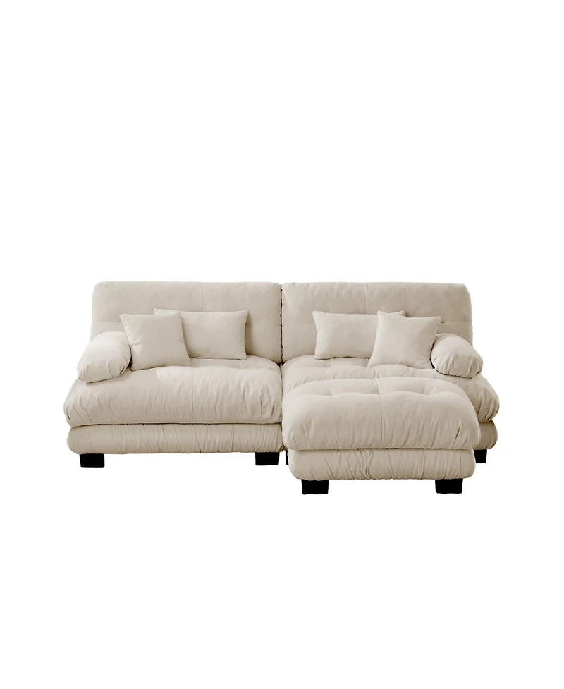 Streamdale Furniture Streamdale Cloud Couch Chenille 2 Seater Sofa with Pillows & Ottoman