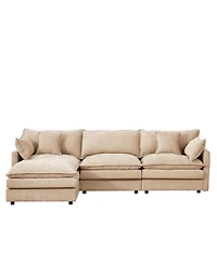 Streamdale Furniture Streamdale Modular Sectional Sofa, 102 Inch L Shaped Couch Set, 3-Seater Comfy Cloud Couch with Ottoman