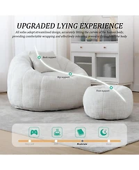 Streamdale Furniture Modern Bean Bag Chair with Ottoman for Adults