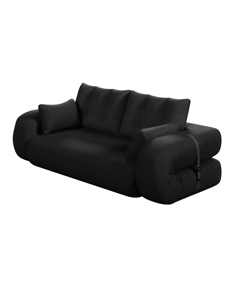 Streamdale Furniture Human Dog Bed, Lazy Sofa Couch, 78.7" Foldable Sofa Bed, 3-in-1 Teddy Fabric Foam Sleeper Sofa Bed