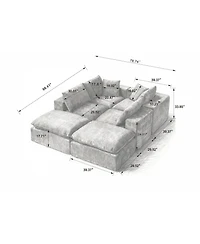 Streamdale Furniture Streamdale Modern Chenille Cloud Sofa - Freely Combinable & Comfortable