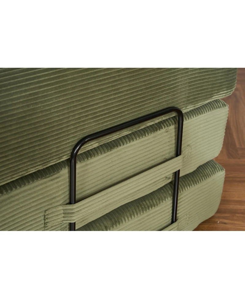 Streamdale Green Corduroy Convertible Sleeper Sofa Bed with Pillow