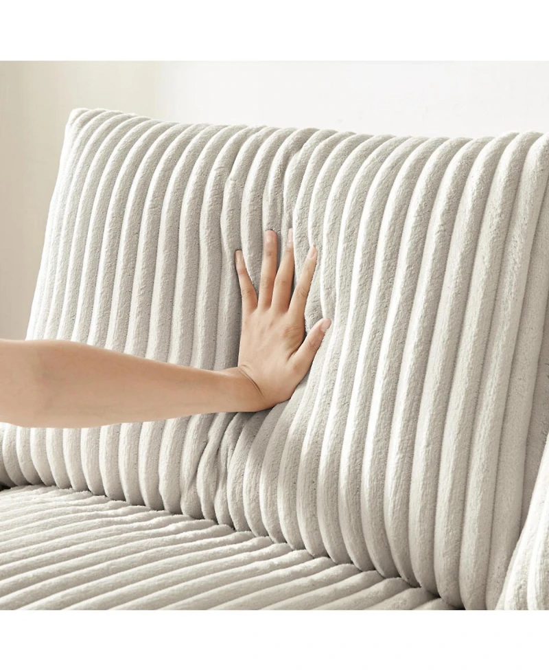 Streamdale 71" Sofa Plush Corduroy Square Storage Armrest Usb port